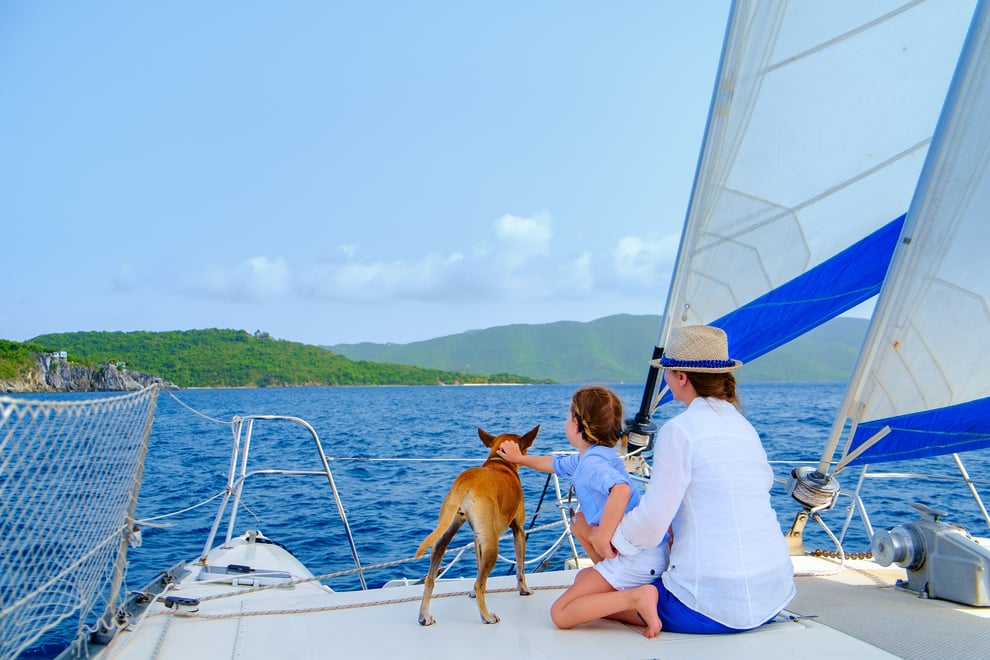 Family Sailing on a Luxury Yacht